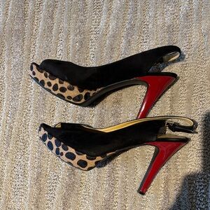 Nine West Black and Red Leopard Heels